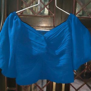 Blue Puff Sleeve Top