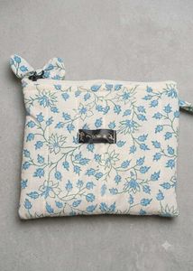 Blue Floral Cosmetic Bag Set