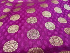 Purple &amp; Green Banarasi Silk Saree With Zari