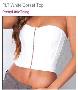 PrettyLittleThing White Corset Top