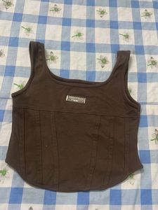 Brown Corset Style Tank Top