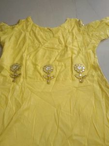 Yellow Embroidered kurta