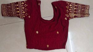 Maroon Embroidered Blouse