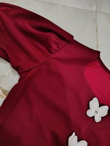 brand new Maroon Top with Butterfly Embellishments