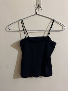 Black Spaghetti Strap Crop Top
