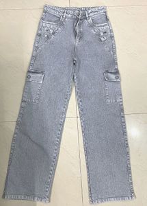 Gray Cargo Jeans