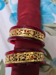 Stunning Red & Gold Bangles