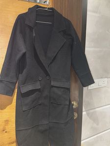 Black Double-Breasted Long Coat