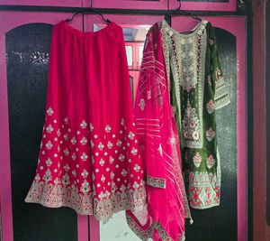 heavy work pallazo suit set