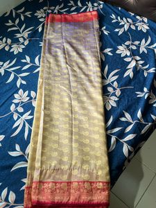 Elegant Cream Saree with Blouse