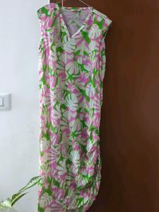 Vibrant Floral Print Sleeveless Dress