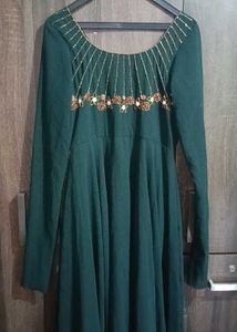 Elegant Green Embroidered Gown