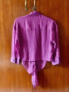 Sheer Purple Tie-up Top