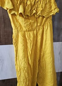 Yellow Off-Shoulder Jumpsuit