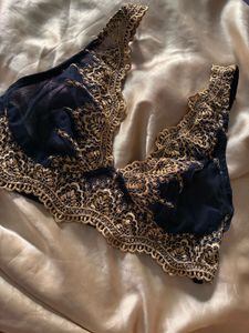 Elegant Navy Lace Bra