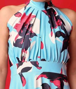 Floral Halter Neck Midi Dress