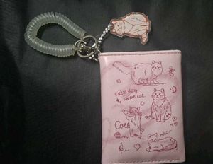 Cute Cat Keychain with Card Holder