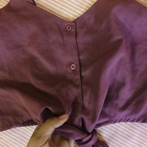 Plum Button-Up Camisole Top