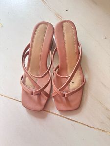 Stylish Pink Square Toe Sandals