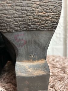 Imported Classic Black Leather Buckle Boots
