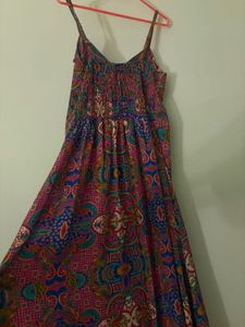 Boho Print Maxi Dress with Ruffle Detail