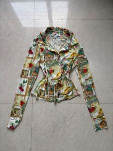 Unique Printed Button-Down Shirt