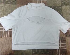 Cut Out White Crop Top