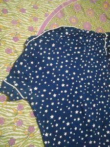 Cozy Star Print Pajama Top