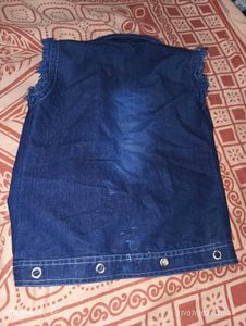 Women's Denim Vest with Studs