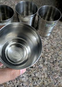 Set of 4 Stainless Steel tea/coffee Glasses
