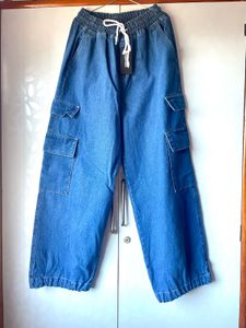 Denim Cargo Baggy Jeans
