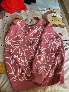 Pink Floral Print Sweatshirt
