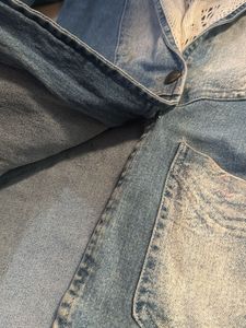 Denim Jacket with Lace Trim