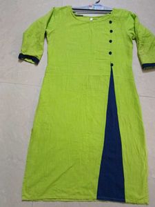 Parrot Green & Black Kurti