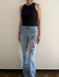 Y2k Embroidered bootcut jeans