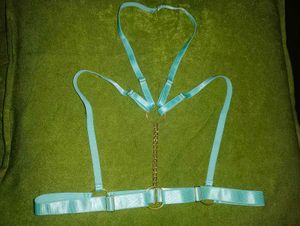 Blue Halter Neck Bra Holder Harness