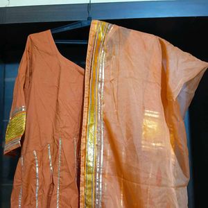Orange Kurta with Dupatta