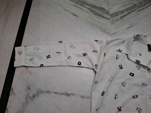Cute Cartoon Print Button-Up Shirt