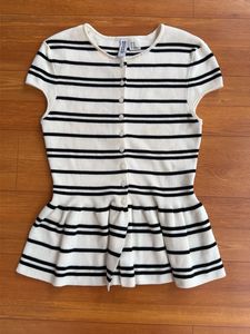 Striped Button-Up Peplum Top