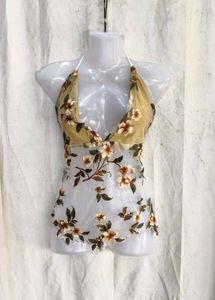 69. Floral Embroidered Sheer Halter Top