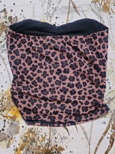 Savana Brown Leopard Print Bow Tube Top 🐆🎀