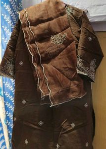 Elegant Brown Embroidered Kurta