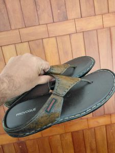 Provogue Men's Brown Leather Flip-Flops