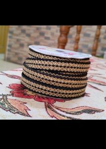 Grey And Golden Colour Lace