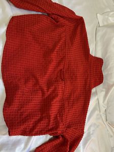 Vibrant Red Textured Shirt