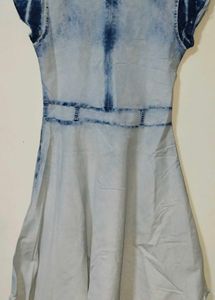 Light Blue Denim Look Fit &amp; Flare Dress | Casual W