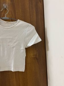 Cute Ribbed Cropped T-Shirt