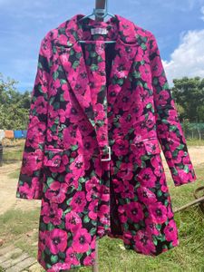 Bold Floral Print Blazer