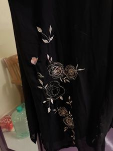 Elegant Black Embroidered  Shrug