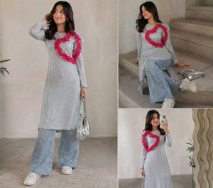Sparkly Heart Tunic & Jeans Set